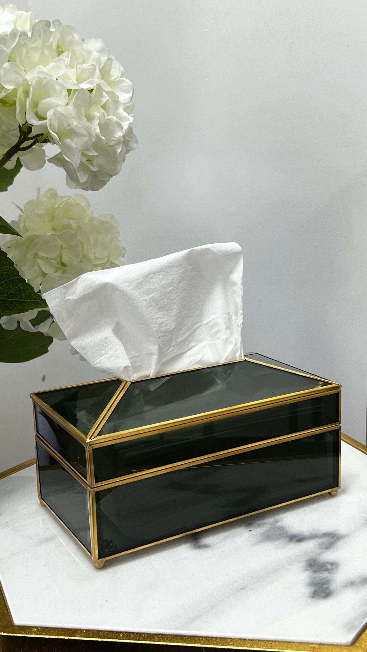 Mercury smoked black/Gold tissue box