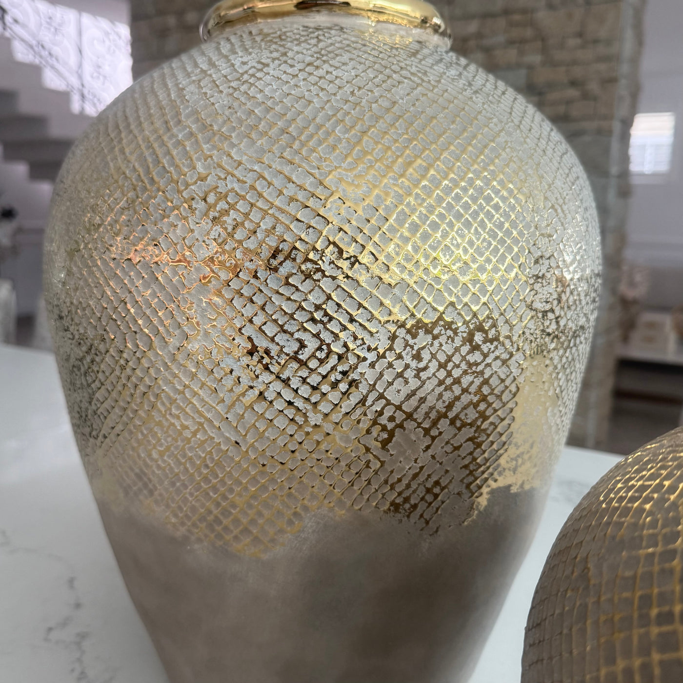 Luxe Mesh gold vase - Luscious Homewares