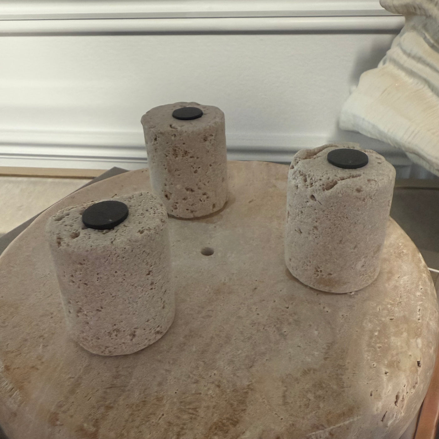 Travertine Stone round tray - Luscious Homewares