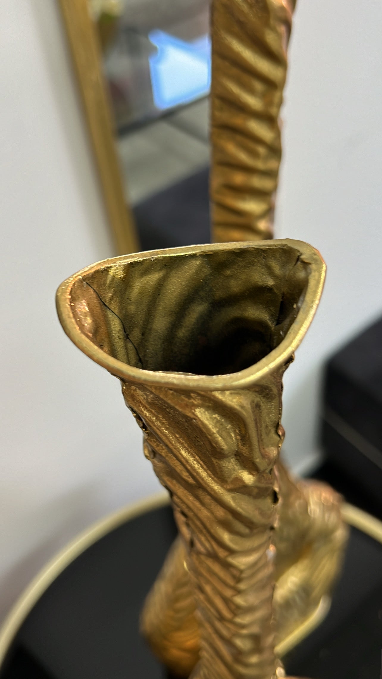 Gold vase sculptures - Luscious Homewares