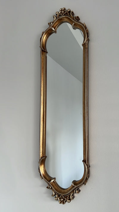 Vintage ornate handcarved oval mirror - Luscious Homewares