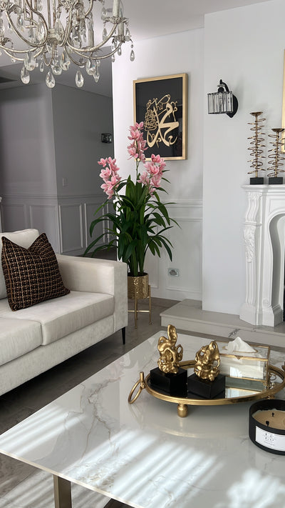 Cymbidium pink orchid artificial plant tree