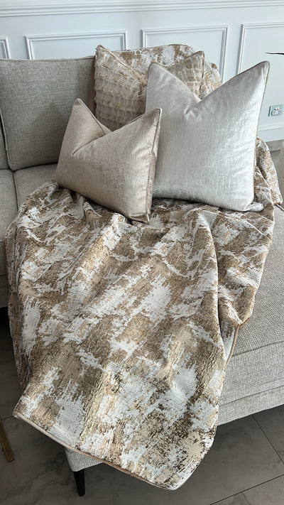 Cirrus brushed gold throw 140x200cm - Luscious Homewares