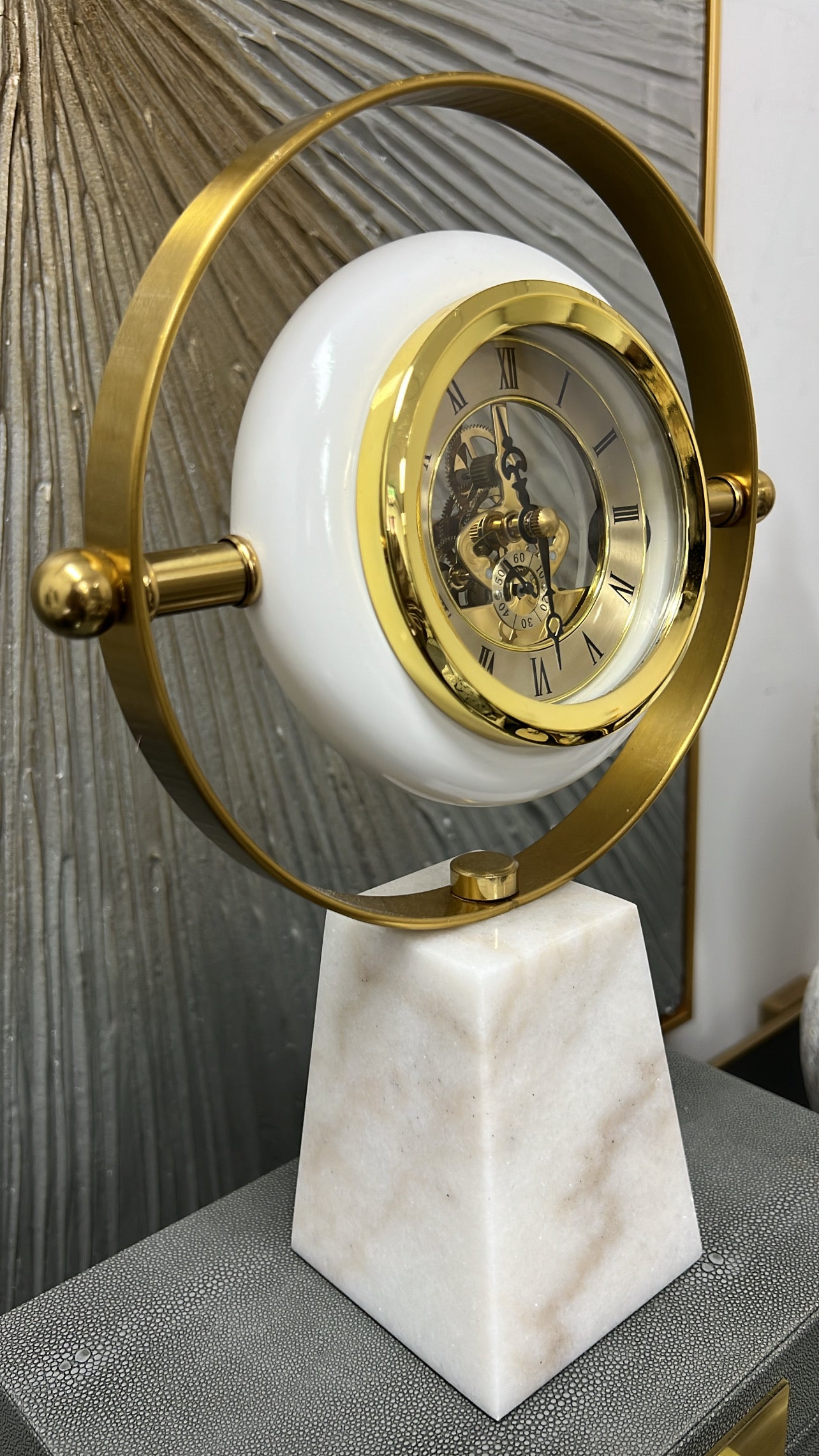 Marble stone clock - Luscious Homewares