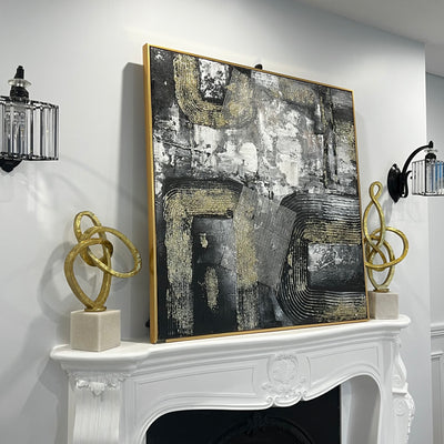 Gold and black abstract frame wall art - Luscious Homewares