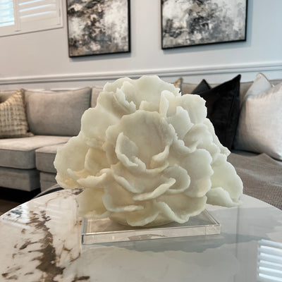 coral quartz sculpture stand - Luscious Homewares