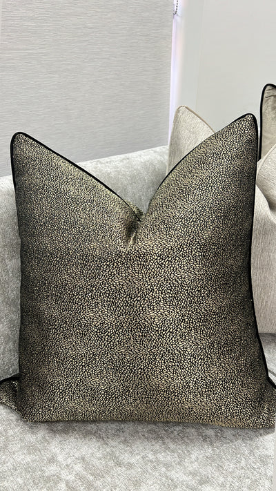 Gracious Black/Gold cushion  55x55 - Luscious Homewares