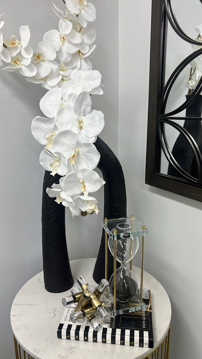 Viloa black vase stand and orchids - Luscious Homewares
