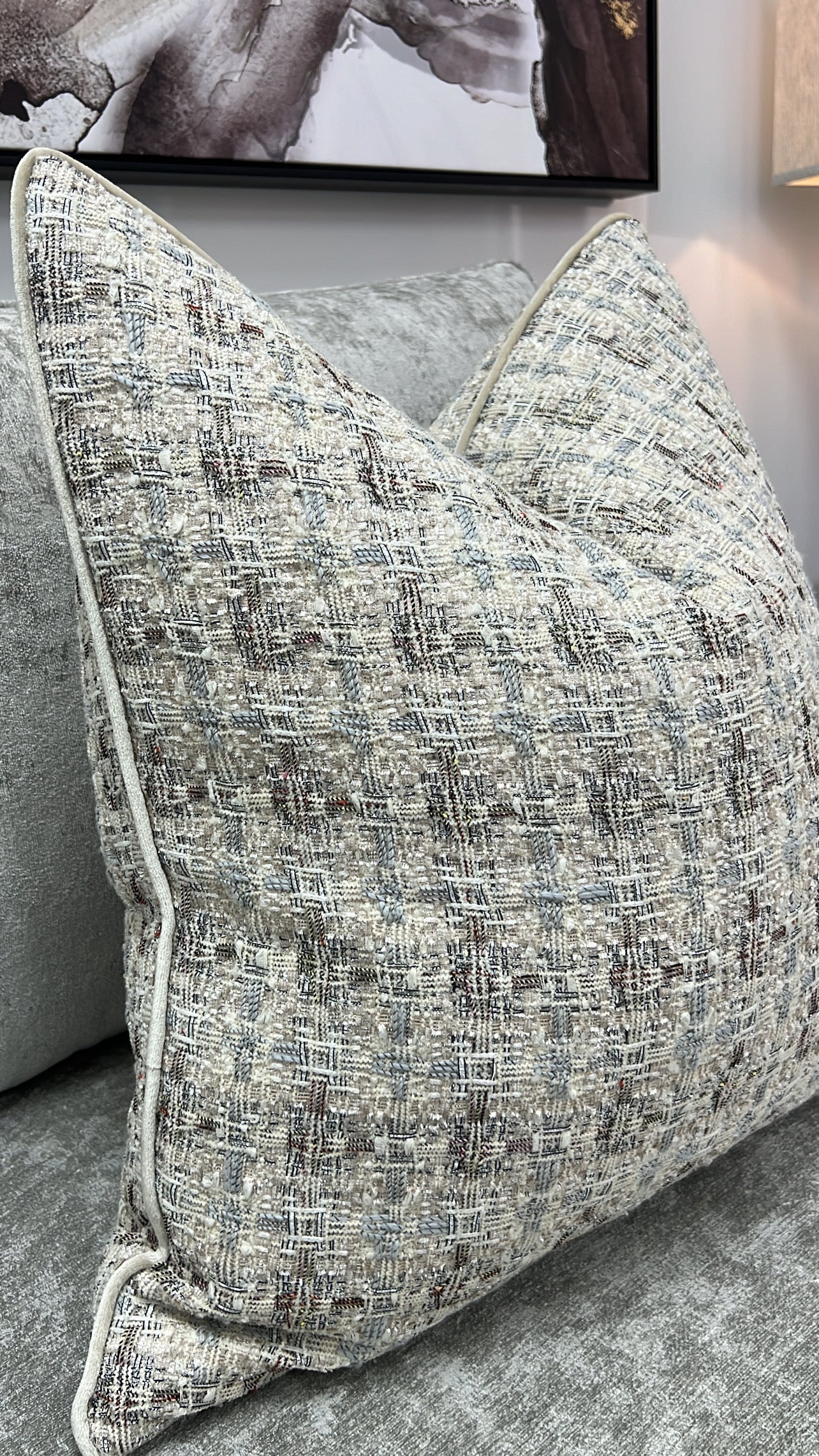 Twine tweed cushion  55x55 - Luscious Homewares