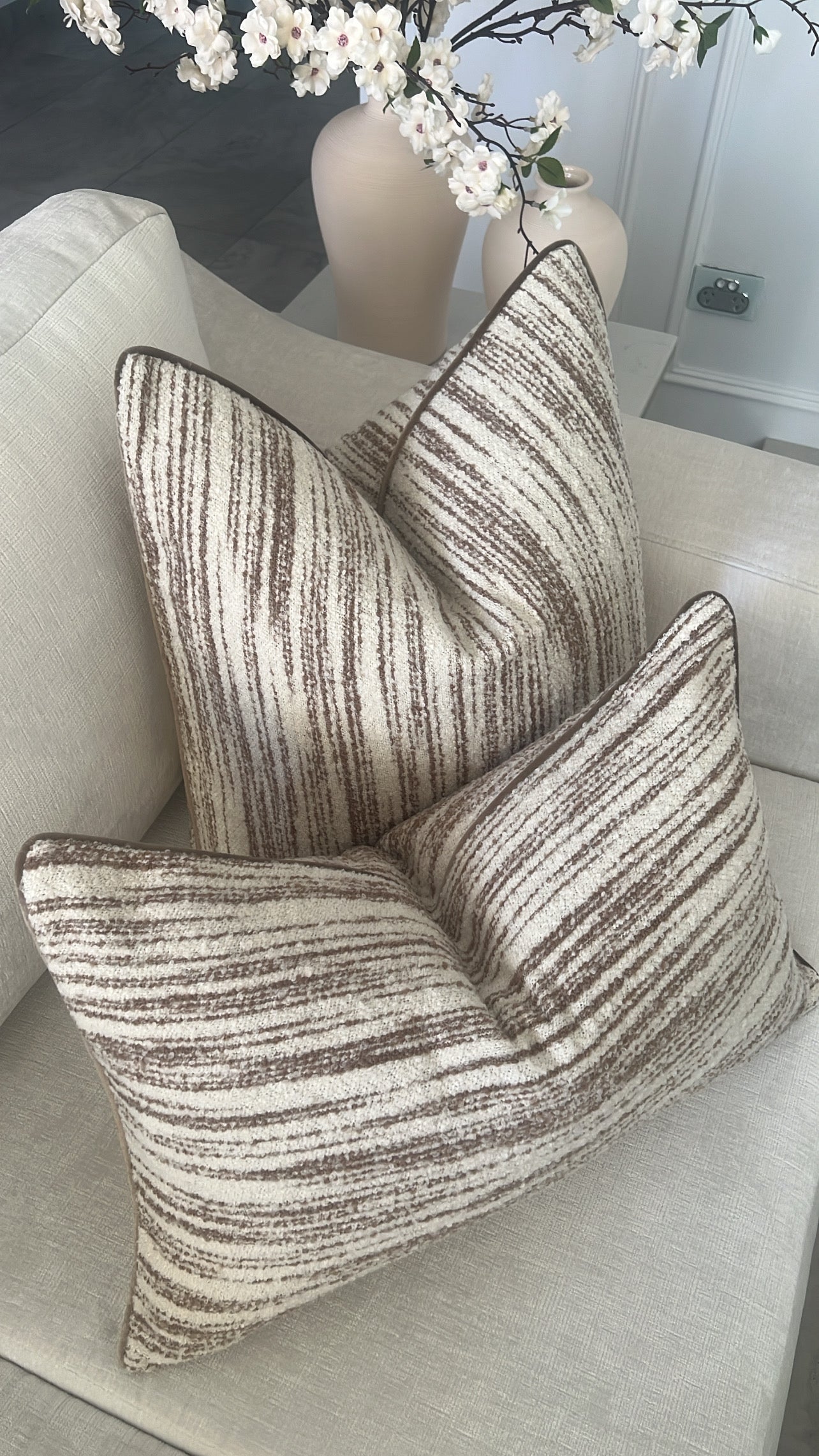 Nutmeg boucle cushion - Luscious Homewares