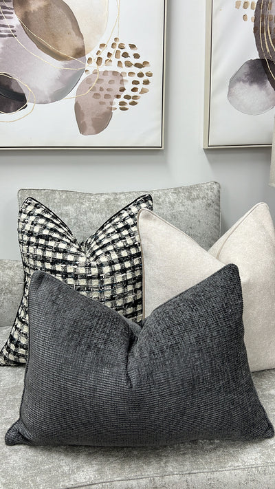 Terrian charcoal cushion - Luscious Homewares