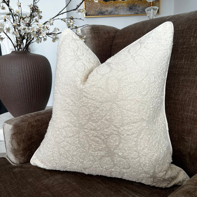 Sara Boucle ivory cushion - Luscious Homewares
