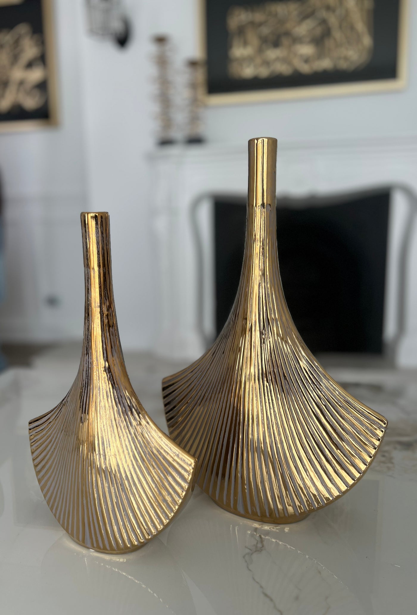 Seashell gold vase - Luscious Homewares