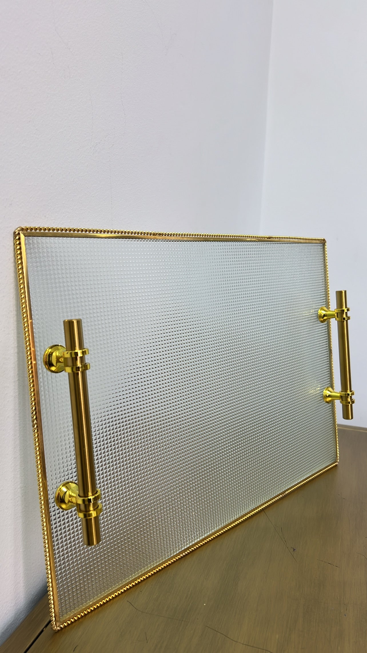 Dior rim glass gold tray rectangle