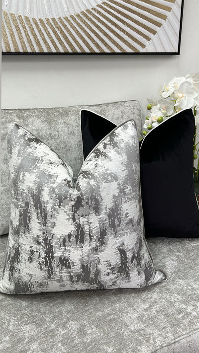 Latisha black / white piping cushion - Luscious Homewares