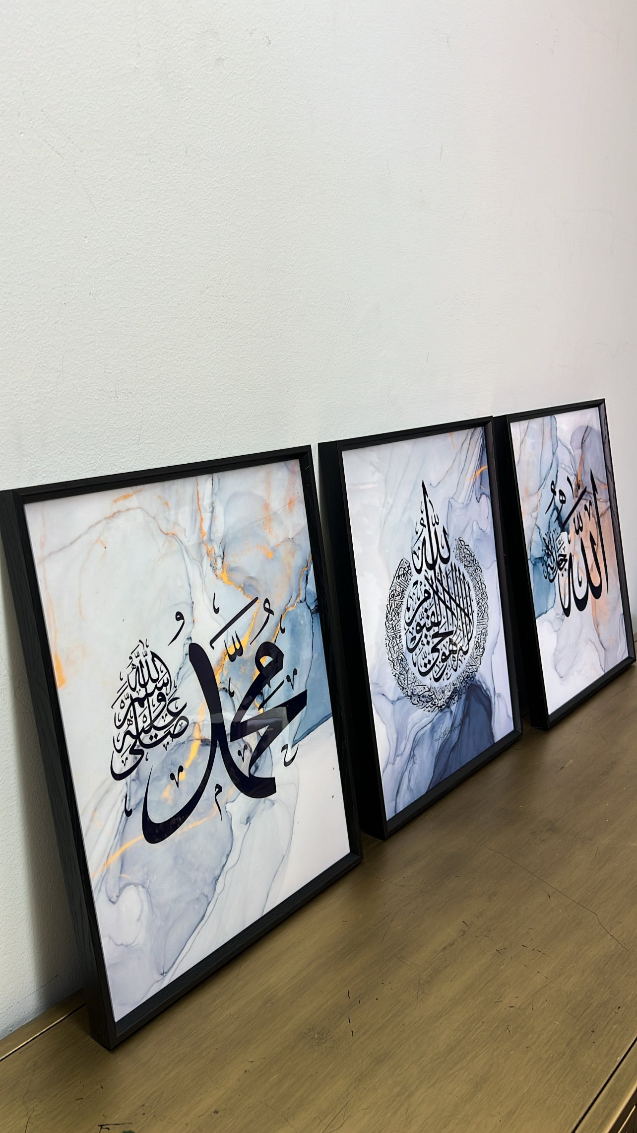 3 piece set calligraphy black wall frame