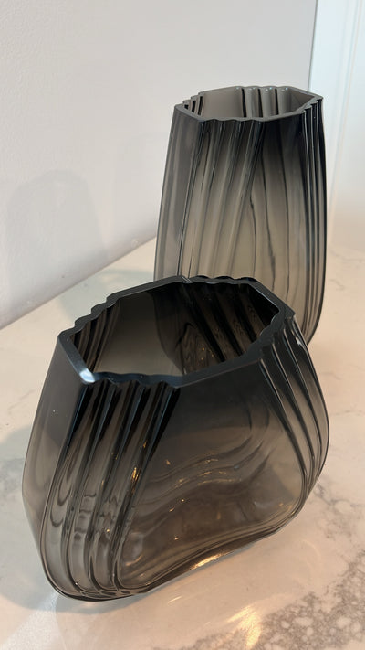 Glaze Smoked glass vase - Luscious Homewares
