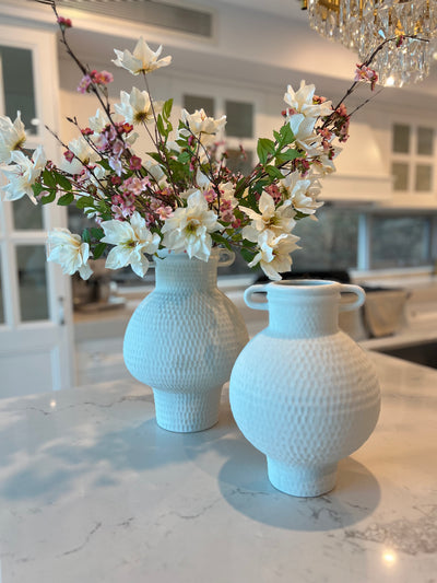 Tulla white handmade ceramic vase - Luscious Homewares