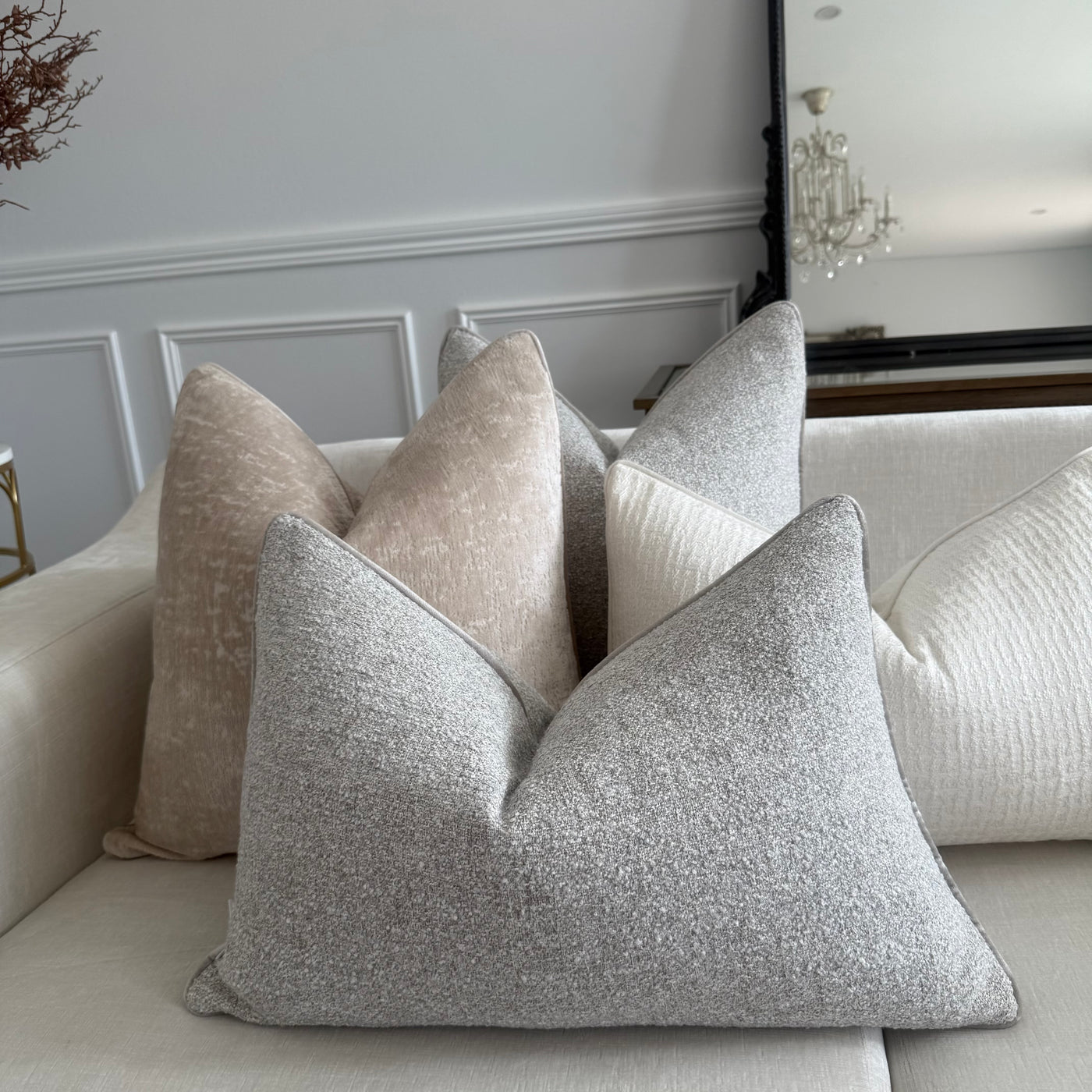 Rena latte cushion - Luscious Homewares