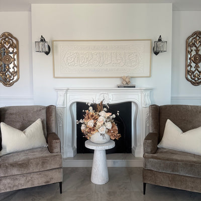 "Peace be upon you, O righteous servants of Abd Abdallah Al Hussein " Calligraphy canvas frame - Luscious Homewares