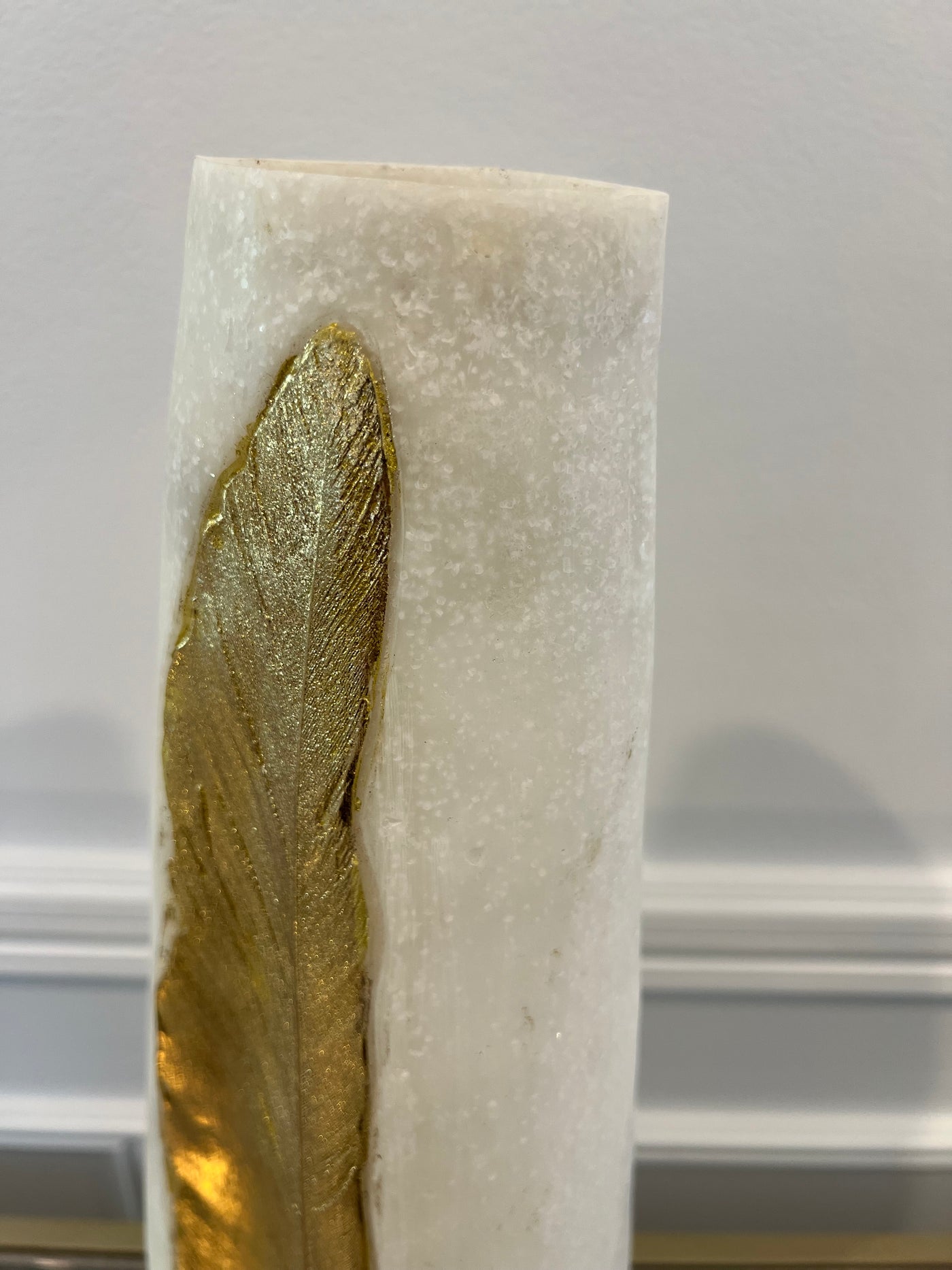 Jalina resin Quartz vase gold foil leaf - Luscious Homewares