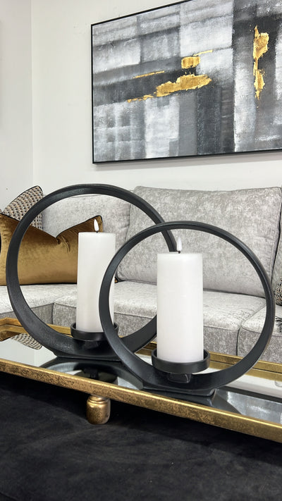 Orb black candle holders - Luscious Homewares