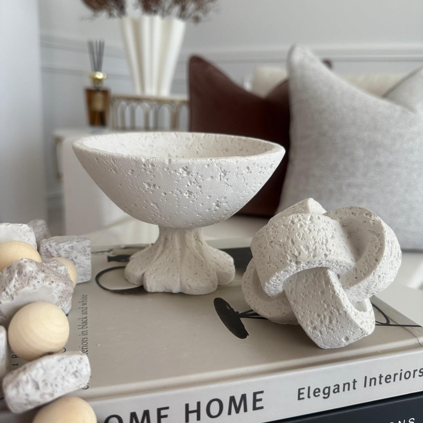 Petite Stone footed bowl - Luscious Homewares