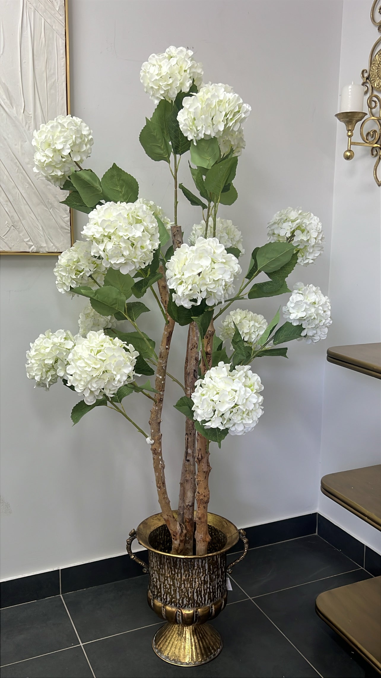 Hydrangea white artificial plant tree