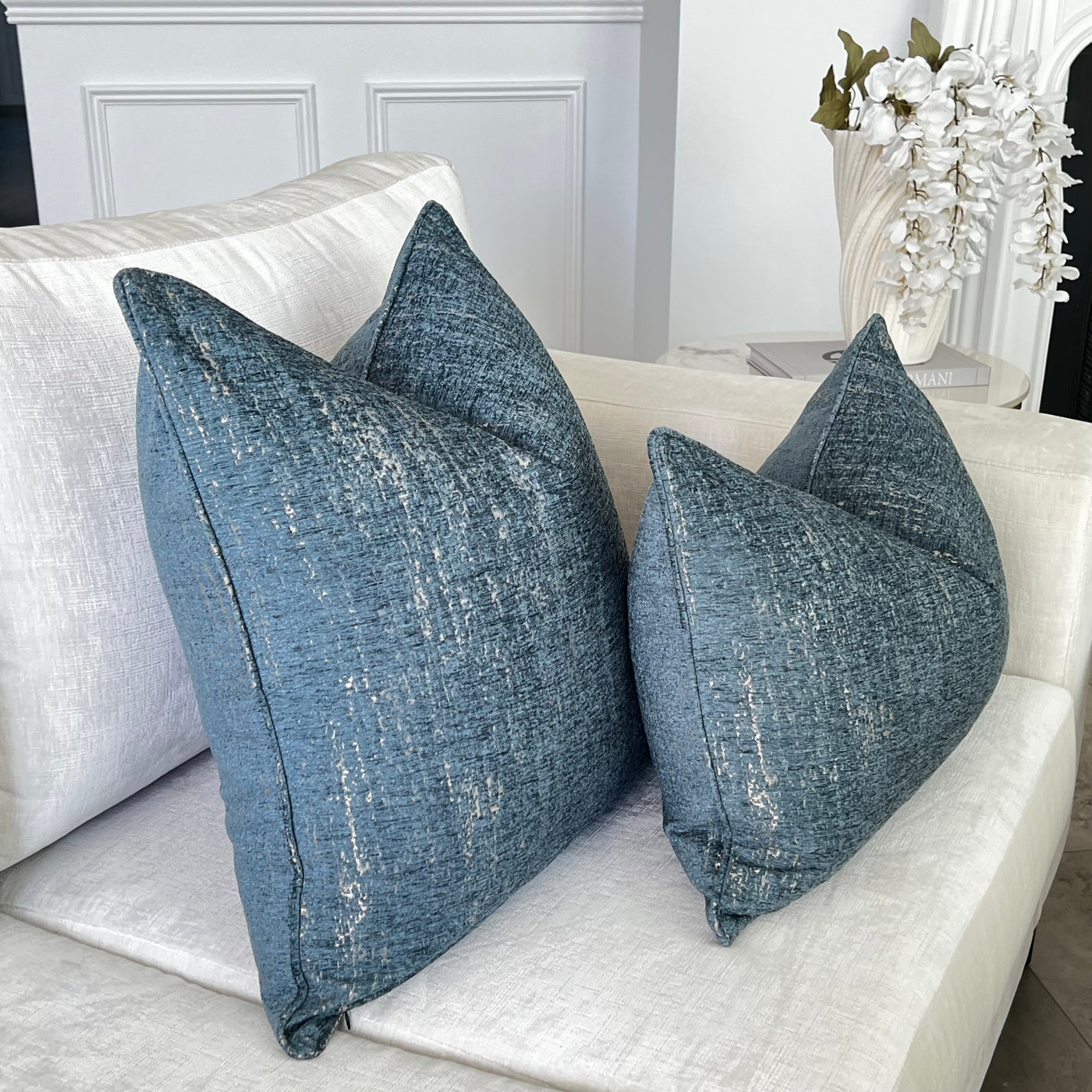 Allure teal & nude Cushion - Luscious Homewares