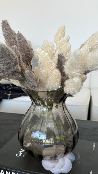 Ribbed glass vase - Luscious Homewares