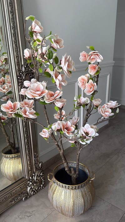 Magnolia artificial plant tree / gold pot - Luscious Homewares