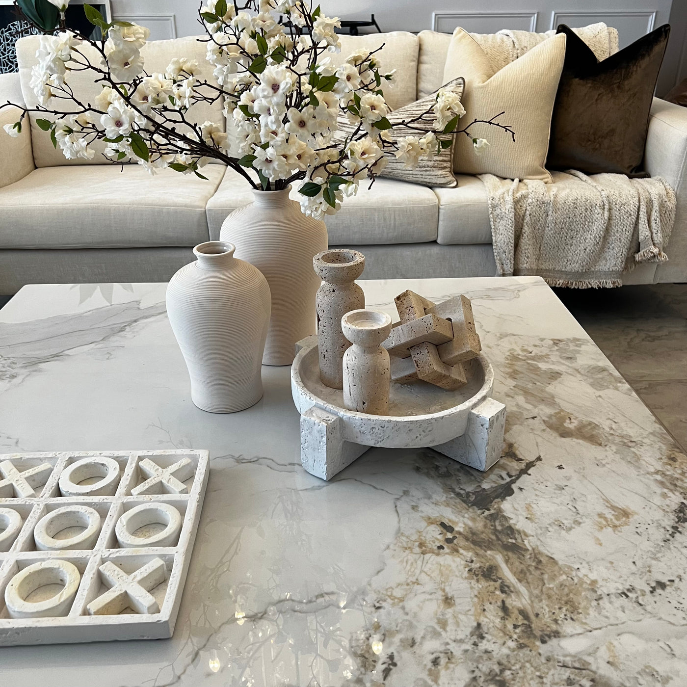 Travertine Stone knot - Luscious Homewares