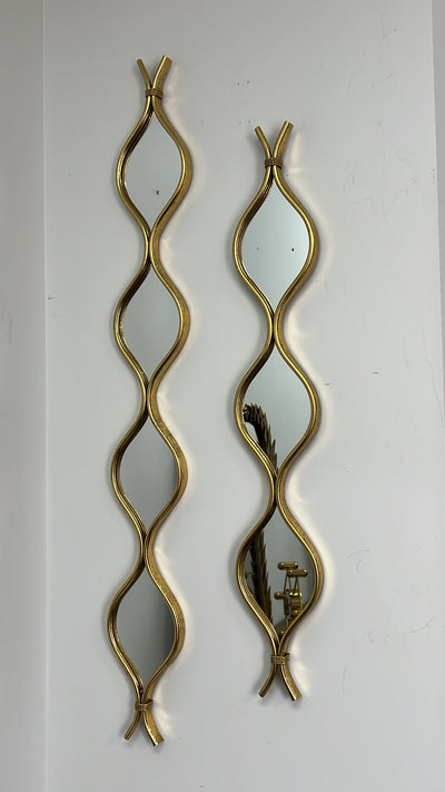 Gold teardrop wall mirror