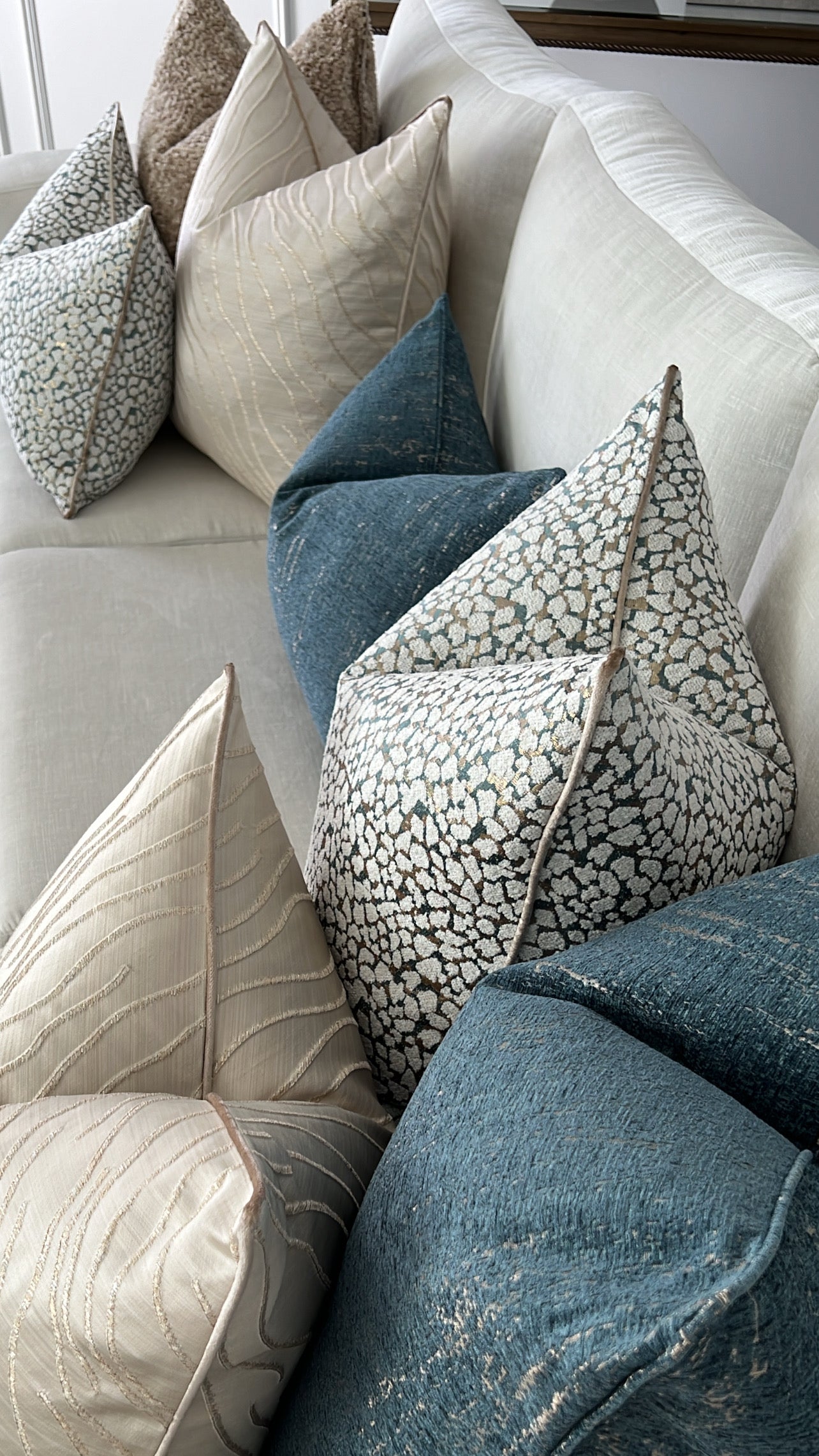 Balmain teal cushion - Luscious Homewares