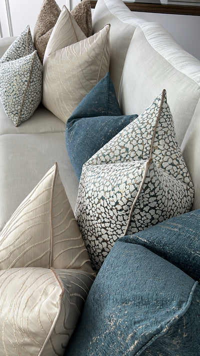 Balmain teal cushion - Luscious Homewares