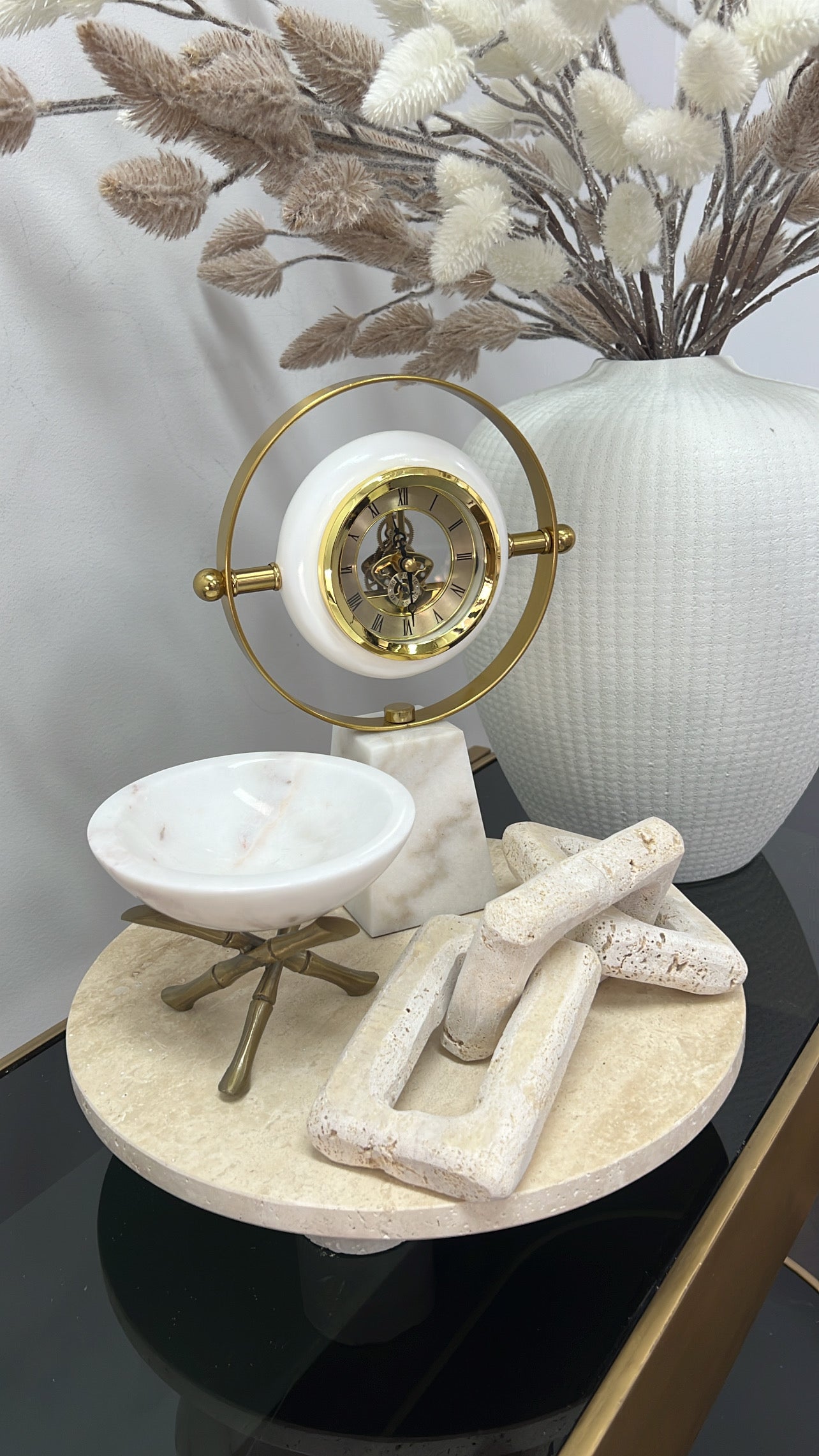 Marble stone clock - Luscious Homewares