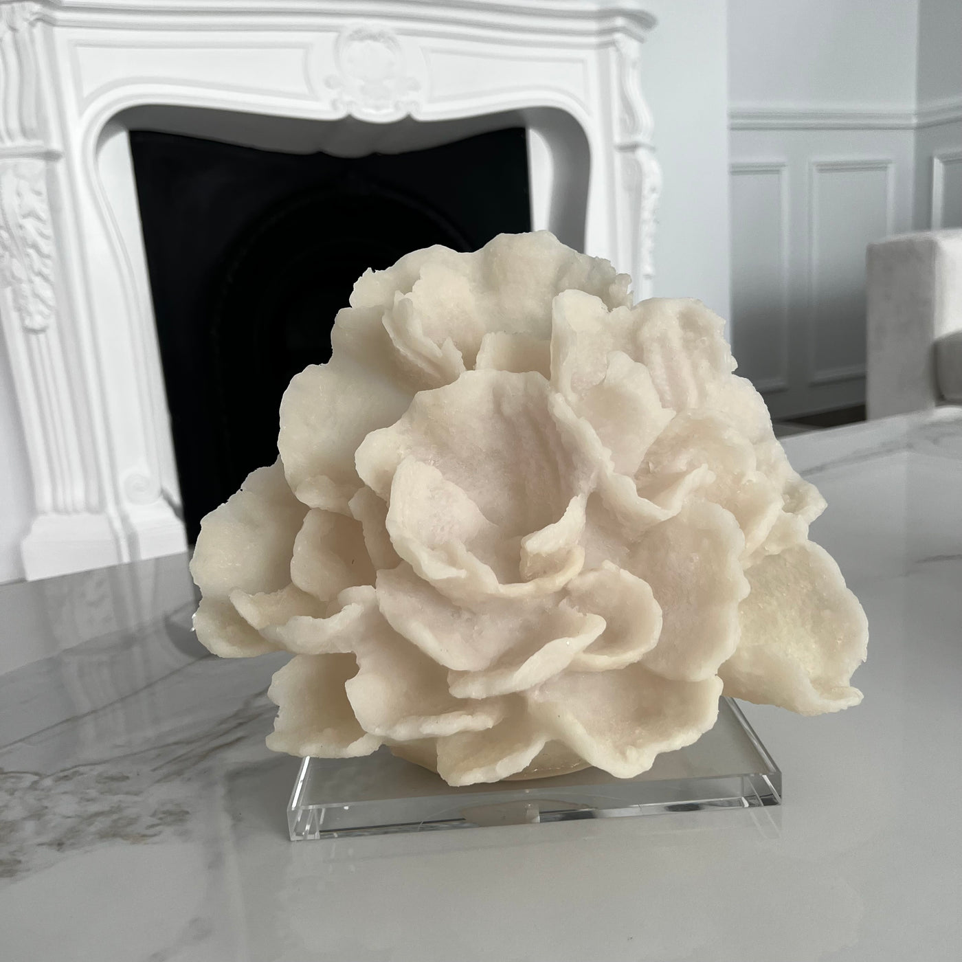 coral quartz sculpture stand - Luscious Homewares