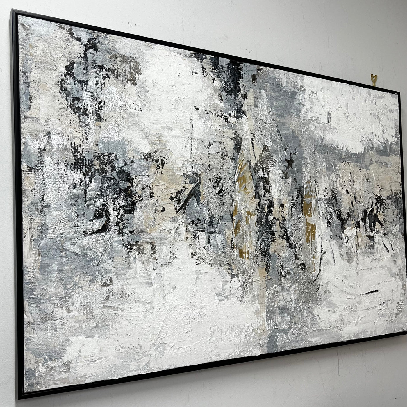 Verre textured Canvase wall art black frame - Luscious Homewares