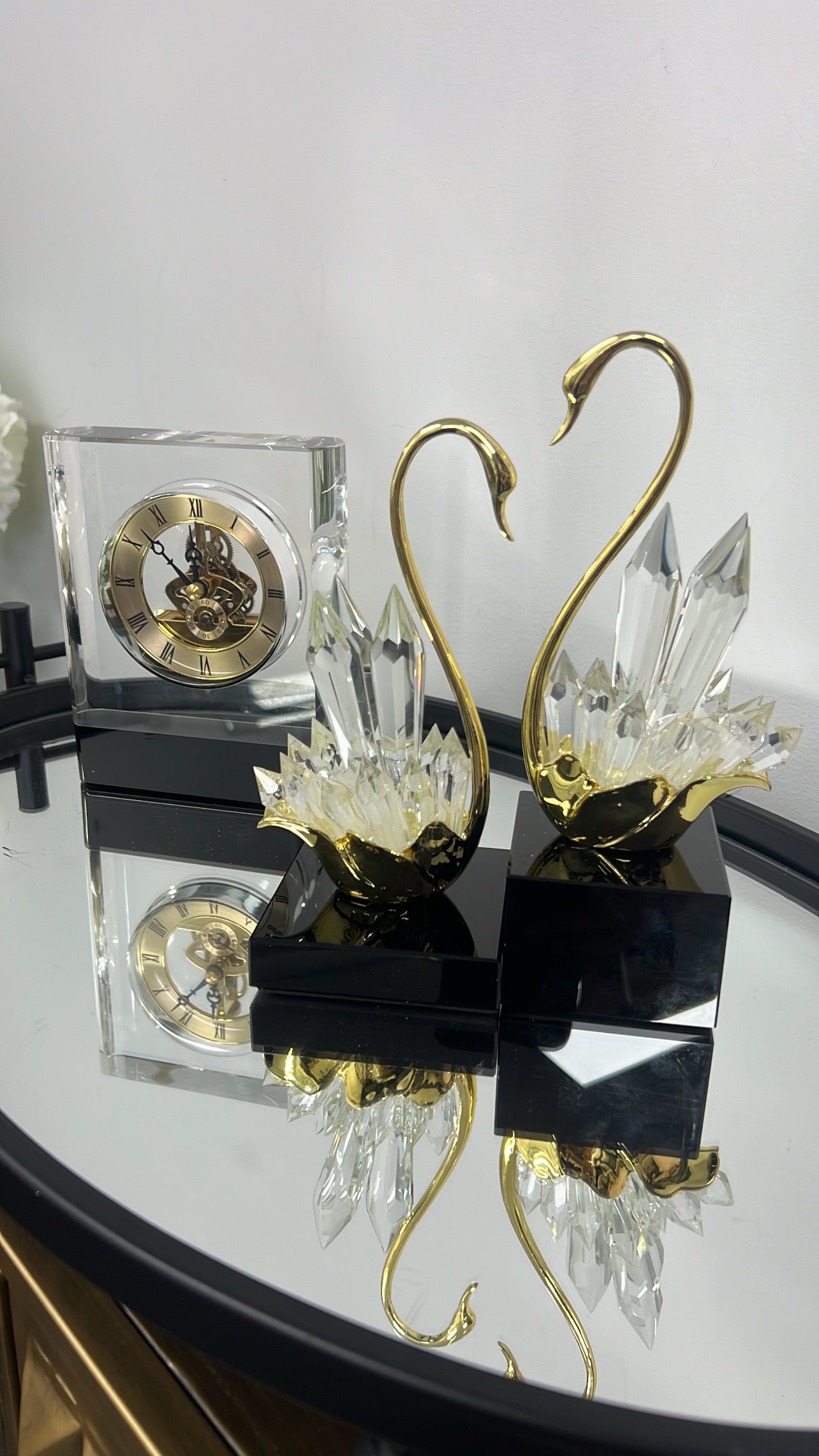 Crystal gold swan figurine