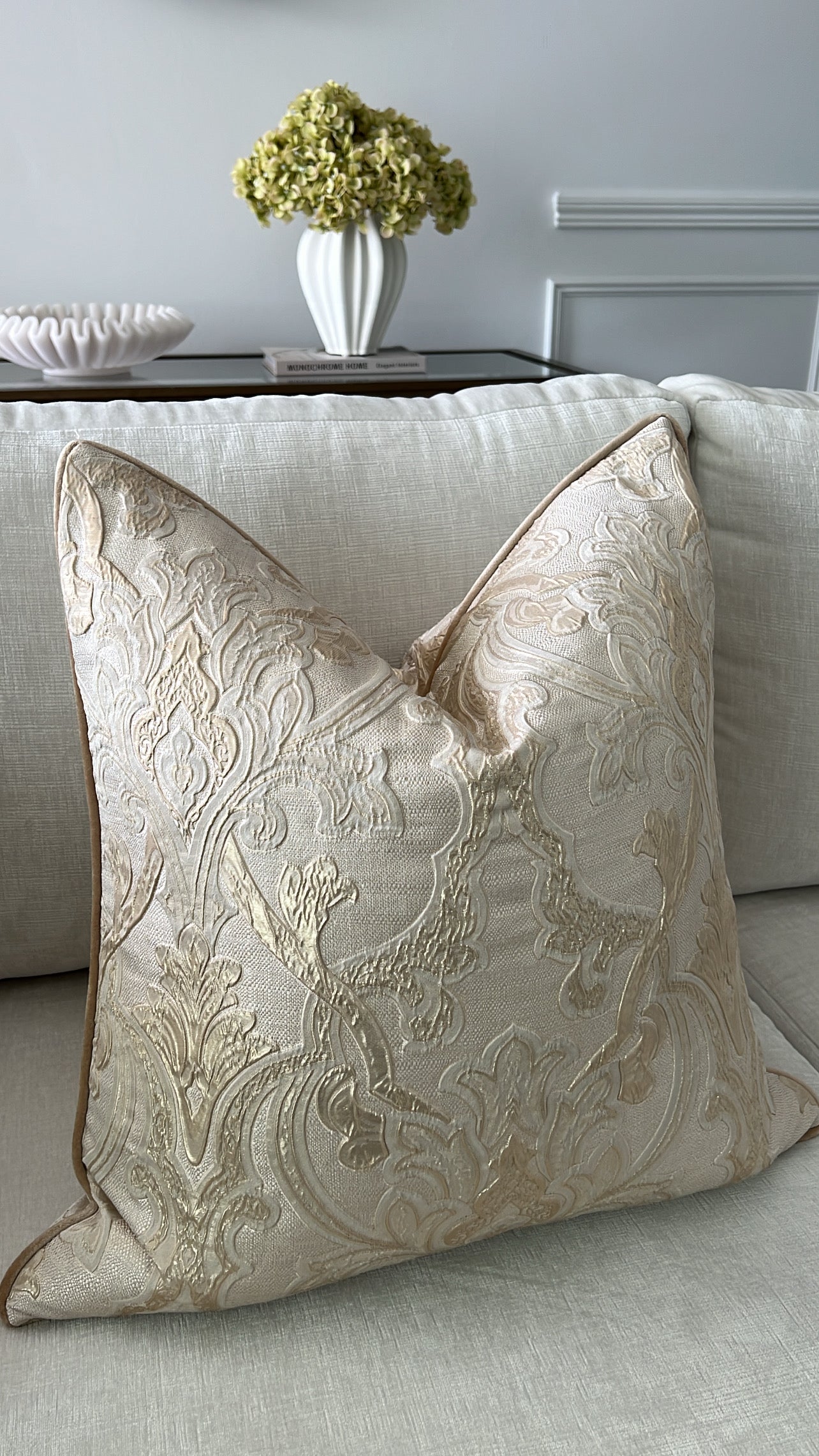 Alia gold cushion 55x55 - Luscious Homewares