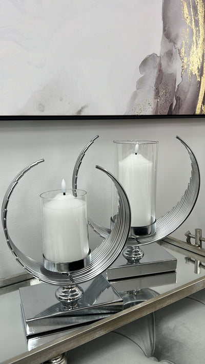 Cirque Silver candle holder - Luscious Homewares