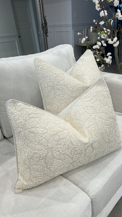 Sara Boucle ivory cushion - Luscious Homewares