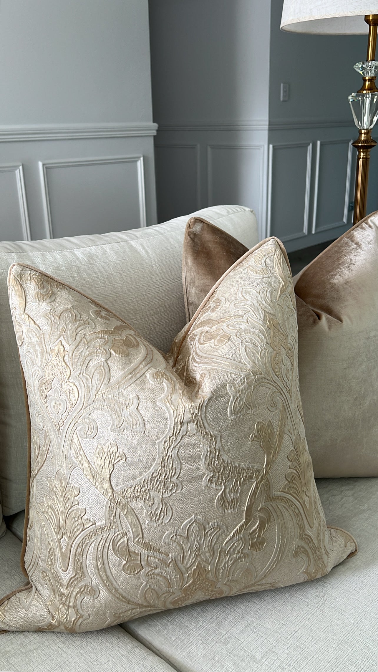 Alia gold cushion 55x55 - Luscious Homewares