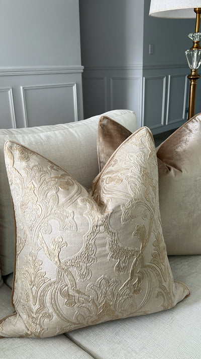 Alia gold cushion 55x55 - Luscious Homewares