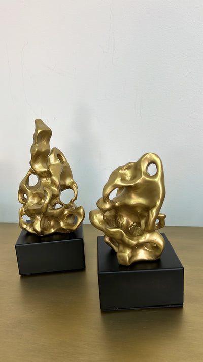 Lava gold and black sculpture