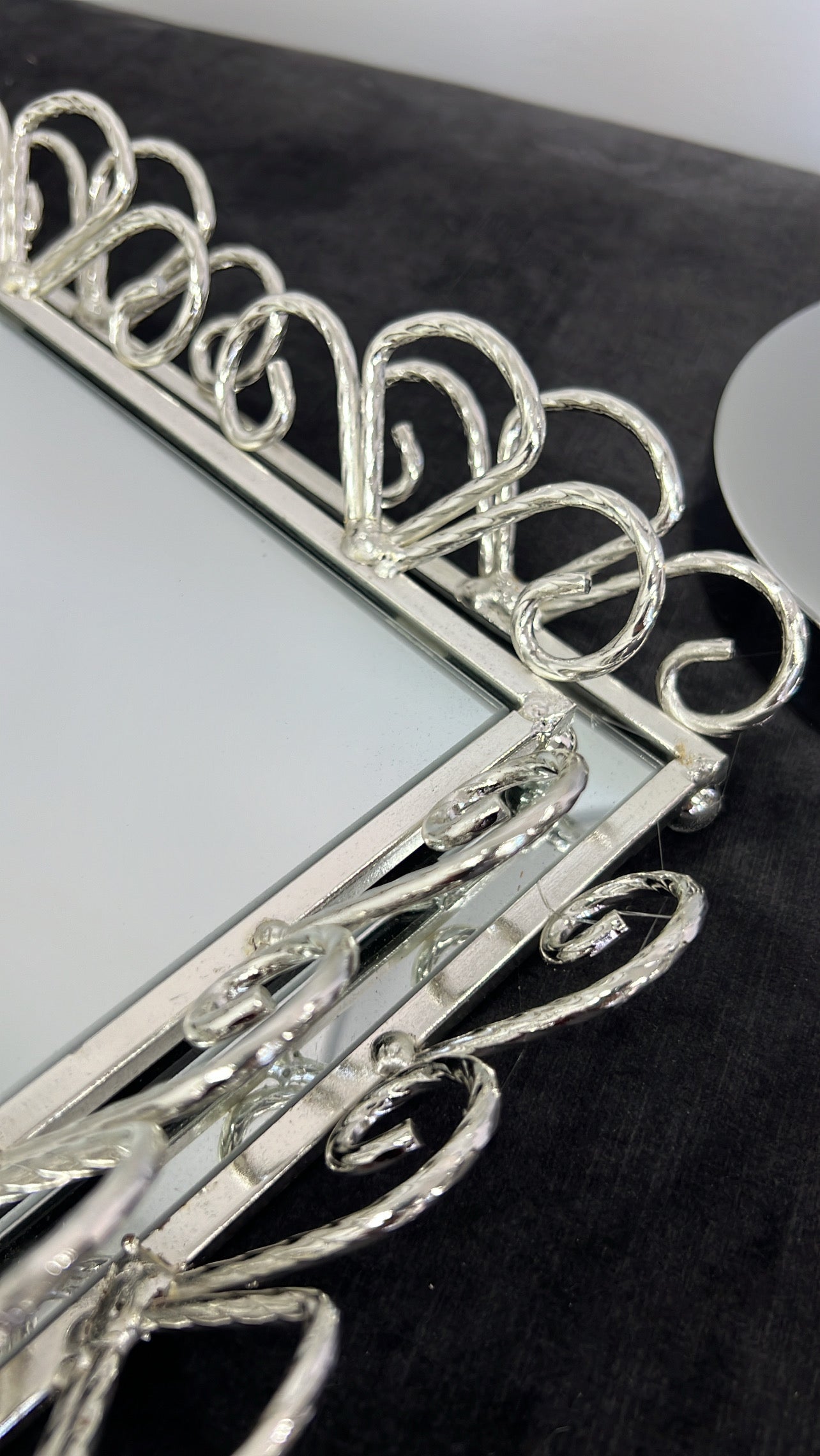 Saraya silver mirror tray - Luscious Homewares