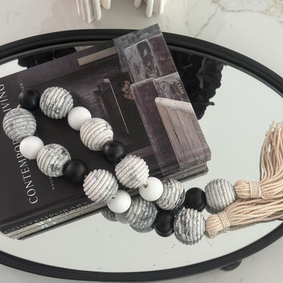 Marbled Stone decorative bead chain tassels - Luscious Homewares