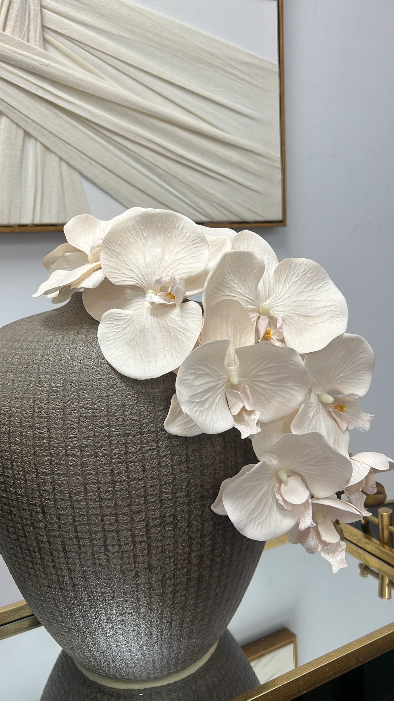 Soft nude large orchid flower stem - Luscious Homewares