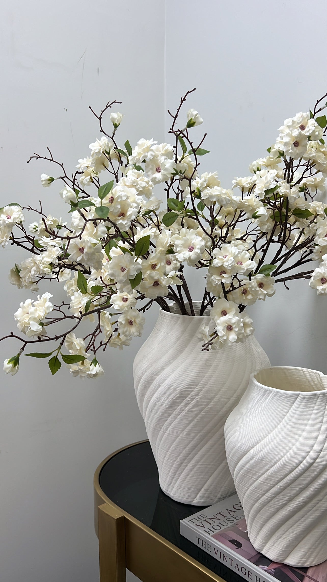 Cream floral Cherry blossom 110 cm stem