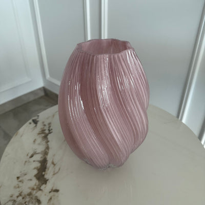 Julie swirl pink Glass vase - Luscious Homewares